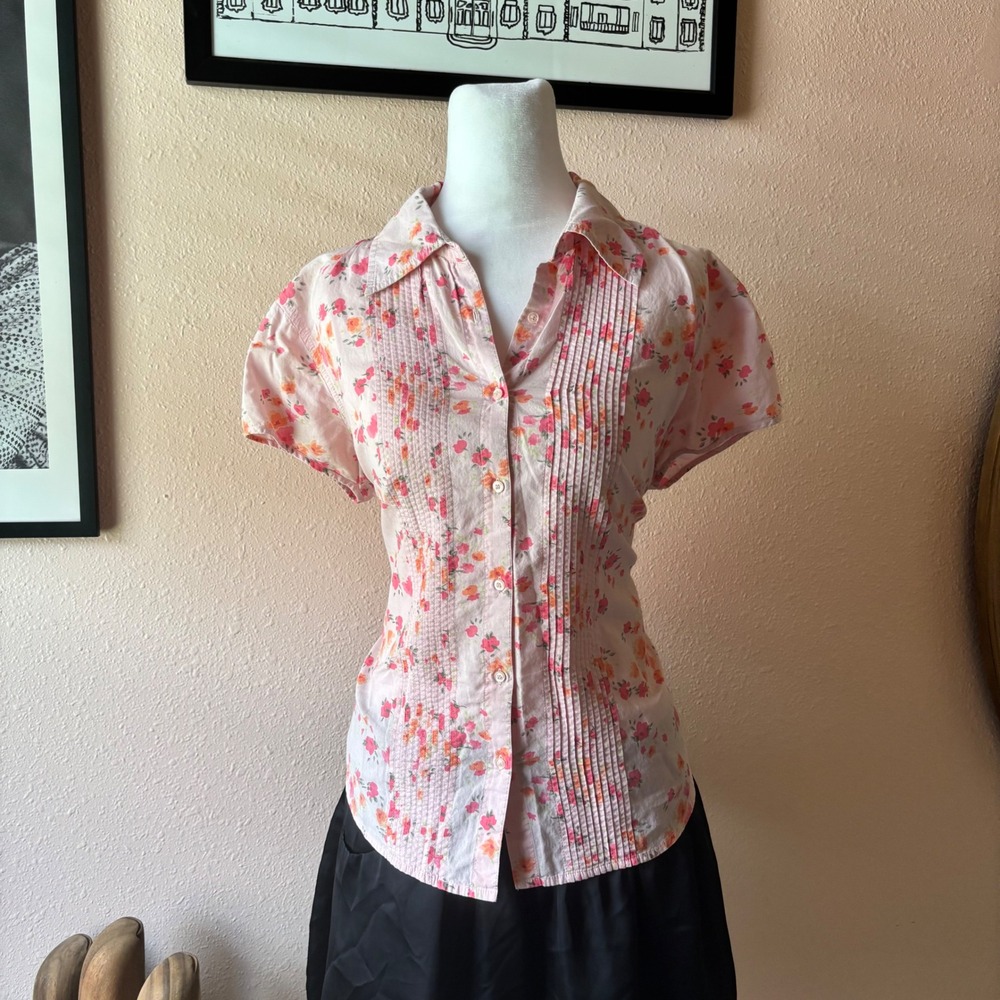 Y2K Baby Pink Girl Next Door Button Down Blouse
